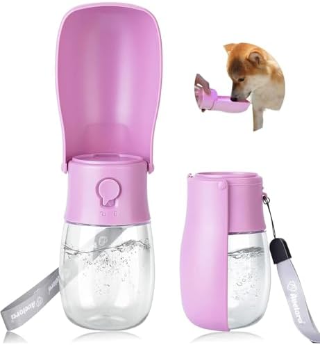 Foldable Dog Water Bottle, Portable Water Dispenser for Dog, Cat, Rabbit, Puppy and Small Animals, Dishwasher Safe Pet Accessories for Walking, Hiking, Travel by AVELORA