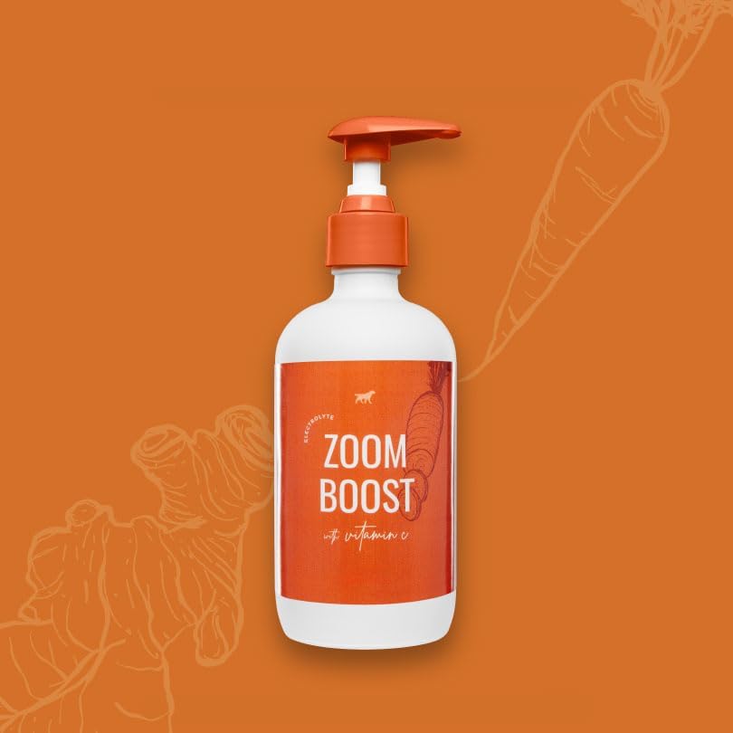 Lanana Creek Farms® Zoom Boost Electrolyte 7.7 oz Glass Bottle with Pump | Ideal for Active Dogs | Rapid Absorption and Easy Digestion | Carrot and Ginger Flavored - Image 5