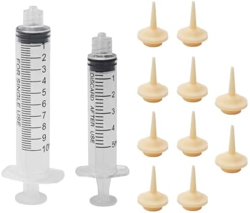 Pet Feeding Syringe with Soft Silicone Nipples, Newborn Nursing Feeder for Kittens, Puppies, Rabbits, Small Animals(5ml+10ml +10 Nipples) by Unknown