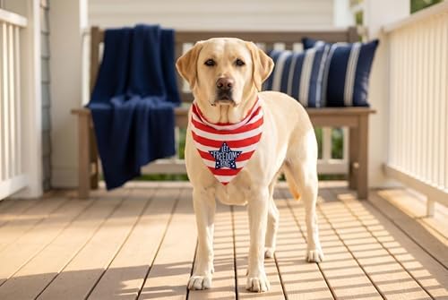 American Flag Dog Bandanas 3 Pack XL Extra Large, 4th of July Patriotic Pet Scarf Bandana for Independence Day Memorial Day, Red White Blue Holiday Costume for Extra Large Dogs - Image 6