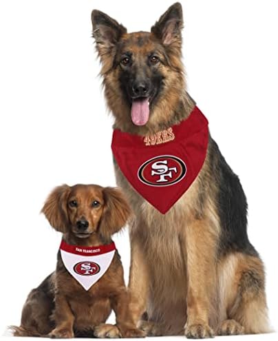 Pets First NFL DOG BANDANA - SAN FRANCISCO 49ERS REVERSIBLE PET BANDANA. 2 Sided Sports Bandana with a PREMIUM Embroidery TEAM LOGO, Large/X-Large. - 2 Sizes & 32 NFL Teams available - Image 6