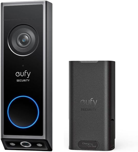 eufy Security Video Doorbell E340 Kit, No Subscription, Dual Cameras, Head-to-Toe View, 2K FHD Doorbell Camera, Two-Way Talk, Delivery Guard, AI Motion Detection, Rechargeable Battery, Built-in 8GB by Unknown