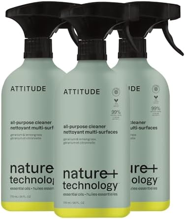 ATTITUDE All Purpose Cleaner Spray, EWG Verified, Geranium & Lemongrass by ATTITUDE