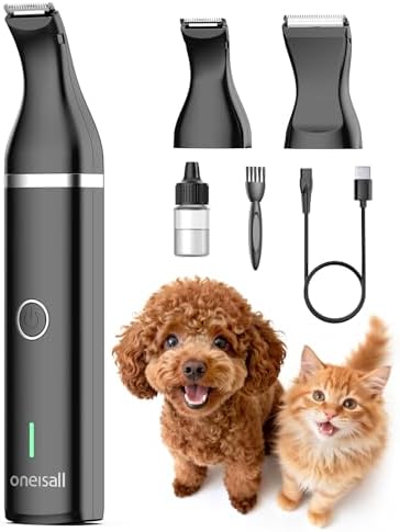 oneisall Dog Paw Trimmer, Small Dog Clippers with Double Blades (Black) by oneisall