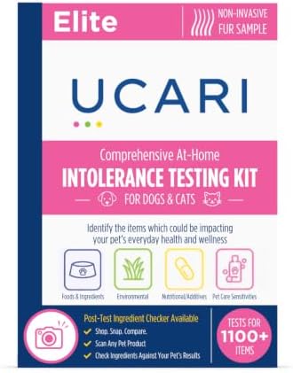 UCARI Pet Intolerances Insight Kit | Fur Analysis for Dogs & Cats | Screens 1100+ Intolerances: Foods, Ingredients, Nutritional & Environmental Items & Pet Care Products | At-Home Fur Sample Test Kit by Ucari