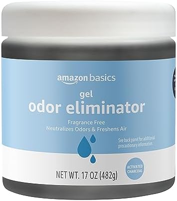 Amazon Basics Gel Odor Eliminator, Activated Charcoal, Fragrance Free, 17 Oz, 1-Pack by AmazonBasics