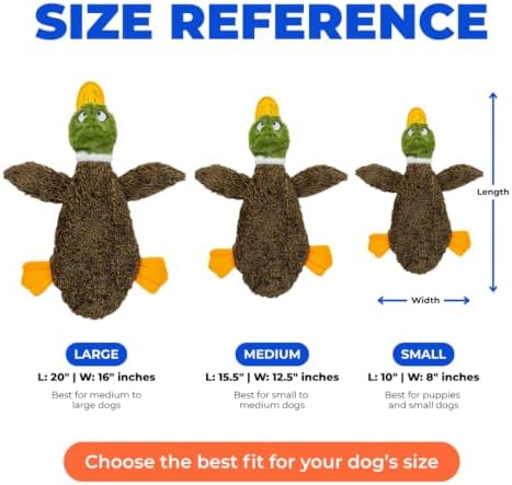 Best Pet Supplies 2-in-1 Fun Skin Stuffless Dog Toy - Wild Duck, Medium - Image 6
