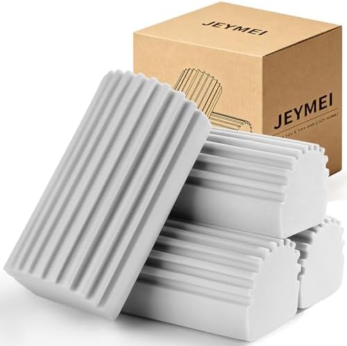 Jeymei Damp Clean Duster Sponge,4Pcs Grey Dust Sponge for Cleaning by Jeymei