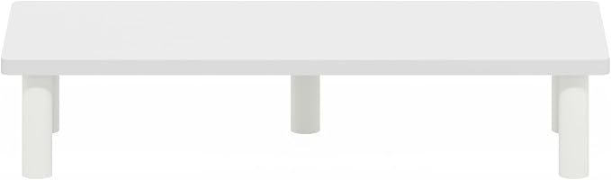 Furinno TURN-N-TUBE Monitor Stand Riser, 23.6"W Rectangle Monitor Riser, Toolless Laptop Stand for Desk, Office Desk Accessories, Desk Organizers and Accessories, For Study Room, Dorm, Plain White - Image 6