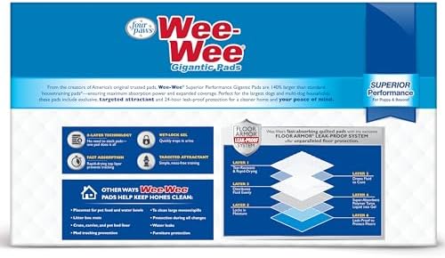 Four Paws Wee-Wee Superior Performance Gigantic Dog Pee Pads, 50 Count - Image 2