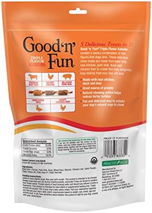 Good'N'Fun Triple Flavored Rawhide Kabobs for Dogs, 4-Ounce (Pack of 2) - Image 3