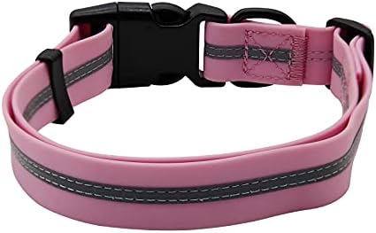 Nimble Reflective Waterproof Dog Collar Adjustable Odor Resistant Easy Clean Pet Collar for Small Medium Large Dogs Night Walking Outdoor Rainy Use (Medium (11.81”-18.5”inches), Lavender) - Image 2