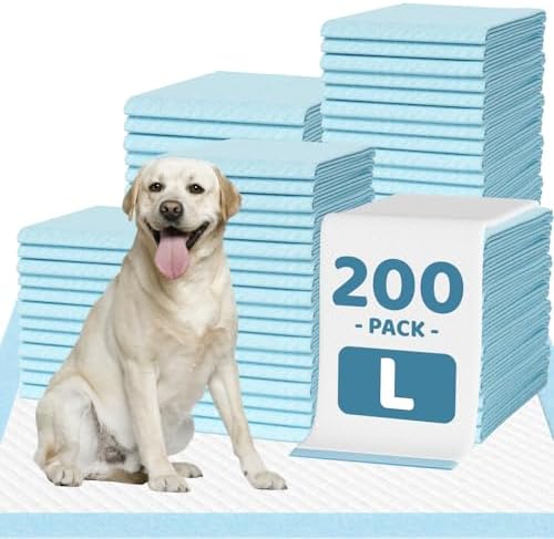 200 Count Large Dog & Cat Puppy Pee Pads - 28"x30" Absorbent Potty Training Pads | Leakproof Quick-Dry Disposable Pet Pads for Puppies, Dogs & Cats | Indoor, Outdoor, Litter Box, Housebreaking Use by IMMCUTE