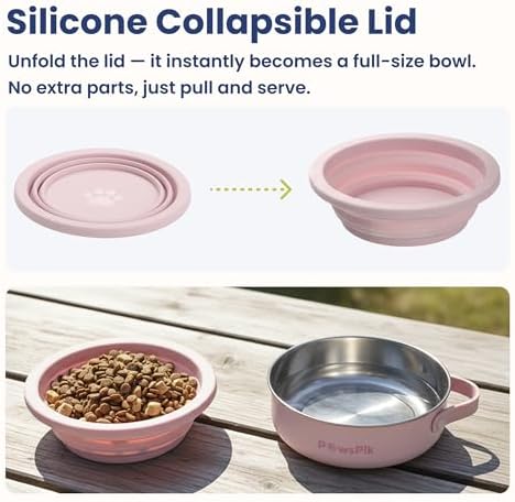 PawsPik 2-in-1 Travel Dog & Cat Bowl – Collapsible BPA-Free Silicone - Image 3