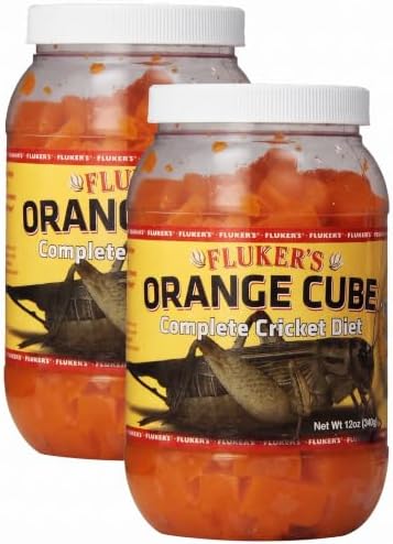 Fluker's Orange Cube Complete Cricket Diet,Gut Load Food for Feeder Insects and Live Crickets,Provides Vitamins,Minerals,and Hydration,12 oz,(Pack of 2) by Flukers