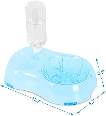 Slow Feeder Bowl, Elevated, Double Transparent for Cats, Small Dogs, Pet Automatic Water Feeder with Water Bottle - Image 6