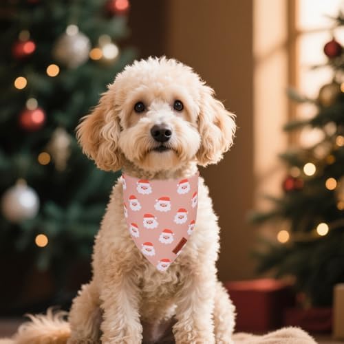 PTDECOR Dog Christmas Bandana, Xmas Santa Snowman Pet Scarf, Small - Image 2