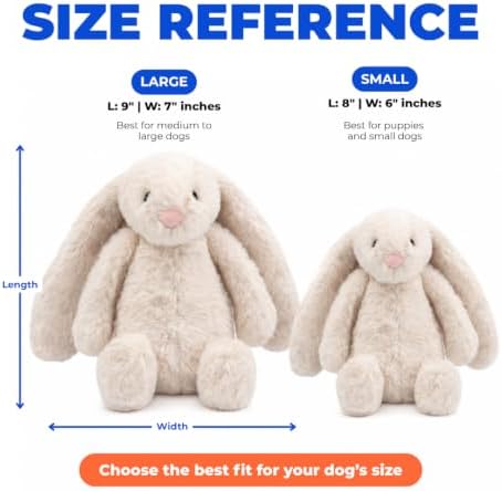 Best Pet Supplies Bunny Buddy Squeaky Plush Dog Toy - Beige, Small - Image 6