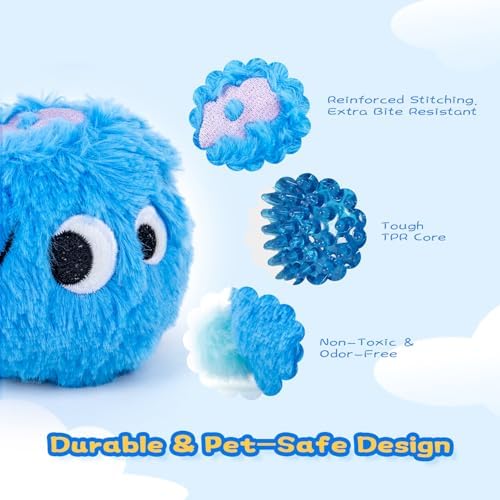 lilfrd Squeaky Spiky Dog Ball, Plush Bouncy Toys for Small Medium Dogs - Image 5