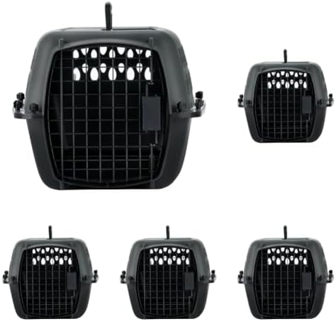Petmate Pet Porter Dog Kennel 23in, Dark Gray and Black, Pets up to 15lbs 23.1" L x 15.2" W x 11.9" H (Pack of 5) by Petmate
