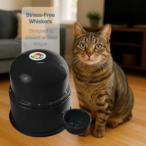 Pet Water Dispenser for Dogs and Cats, 47.3 oz – Gravity-Fed Aluminum Water Bowl, Prevents Wet Fur, Provides Continuous Fresh Water, Electrostatic Coated Finish, Vida Mansa (Black) - Image 6