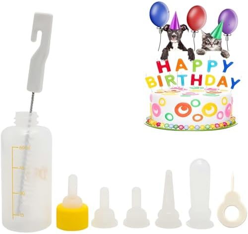 Kitten Bottle Feeding Kit, Kitten Milk Replacement 1ml 3ml 5ml 10ml 60ml Kitten Bottles for Nursing Newborn Kittens Puppy Rabbit Hamster Small Animals - Image 4
