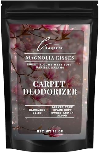 Lapew Magnolia Kisses Carpet Deodorizer Powder - Pet Safe Freshener for Vacuuming | Scented Odor Eliminator for Home | 16 oz by Lapew