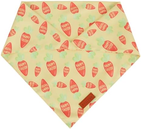 PTDECOR Easter Dog Bandana, Green and Yellow Rabbit Carrot Reversible Holiday Dog Scarf, Multi Size, Triangle Pet Easter Bandanas for Medium Large Dogs Pets (Large) - Image 5