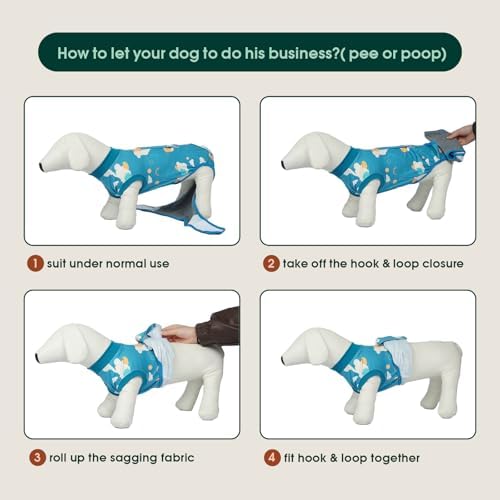 Kuoser Dog Recovery Suit, Female Male Spay Neuter Surgery Suit, Cloud, S - Image 6