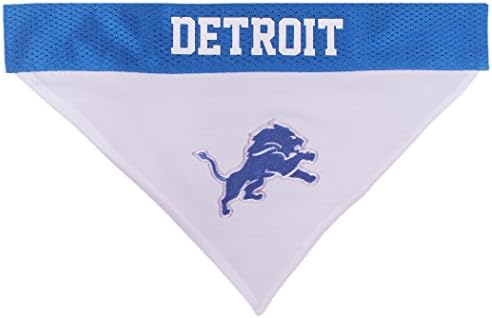 NFL DOG BANDANA - DETROIT LIONS REVERSIBLE PET BANDANA. 2 Sided Sports Bandana with a PREMIUM Embroidery TEAM LOGO, Small/Medium. - 2 Sizes & 32 NFL Teams available - Image 2