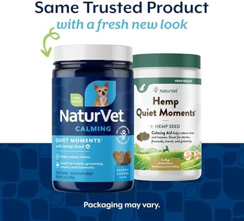 NaturVet Quiet Moments Calming Plus Hemp Dog Supplement - 60 Soft Chews - Image 2