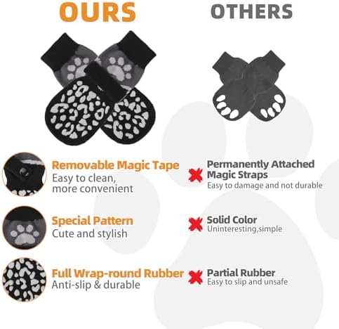 KOOLTAIL Dog Socks for Hot/Cold Pavement to Prevent Licking Paws for Hardwood Floors,Anti Slip,Pet Boots&Paw Protector with Grippers,Puppy Shoes Booties for Small Medium Large Senior Dogs - Image 4