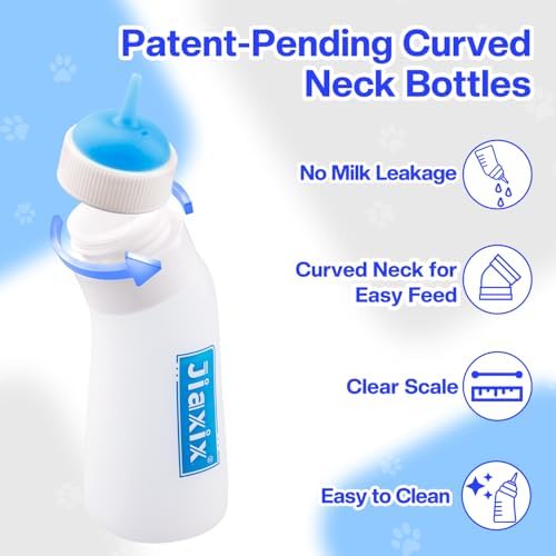 3 Pack Kitten Silicone Nursing Bottle,Silicone Feeding Nipple, Reusable Newborn Supplies, Suitable for Feeding Kitten, Puppy, Rabbit, Hamster (Blue, Medium) - Image 3