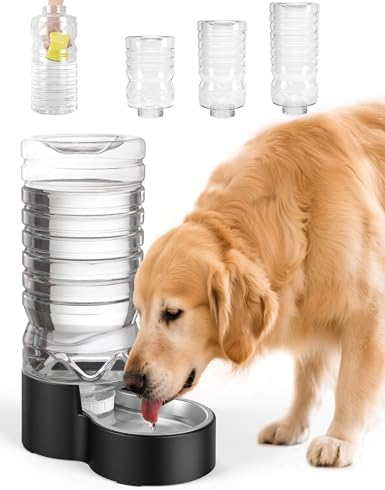 Heouvo 2.5 Gal Gravity Dog Water Dispenser, Wide-Mouth, No Filter, Black by Heouvo
