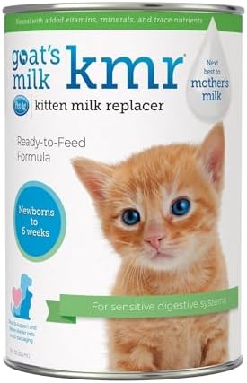 Pet-Ag Goat’s Milk KMR Kitten Milk Replacer Liquid - 11 oz - Liquid Kitten Formula with Vitamins, Minerals & Trace Nutrients for Kittens Newborn to Six Weeks Old - Easy to Digest by PetAg