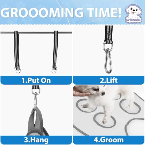 ATESON Pet Grooming Hammock Harness for Medium/Large Dogs Nail Trimming, Dog Sling for Cutting Nails, Dog Hanging Holder Hanger with Nail Clippers, Nail File, Scissors - Image 6