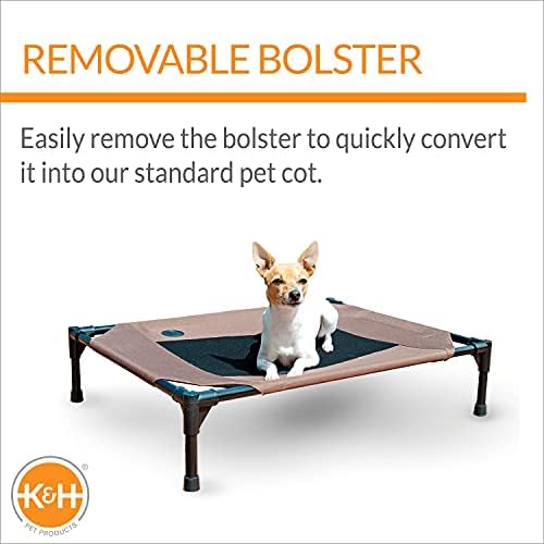 K&H Bolster Dog Cot Cooling Indoor/Outdoor Dog Bed, Chocolate 32" X 25" - Image 4