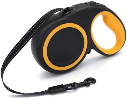 10-16FT,66LBS,Highly Reflective Retractable Dog Leash, M-Black by Quppa