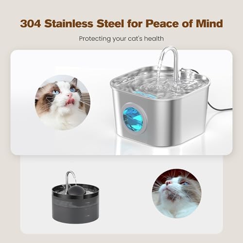 Cat Water Fountain Stainless Steel: Pet Fountains for Cats/Dog Indoor 74oz - Image 2