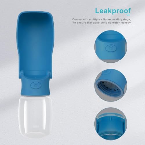 Portable Dog Small Animals Water Bottle for Walking 19 OZ or 12 OZ Pet Water Bottles for Puppy Medium Large Dogs Little Animals Water Dispenser Dog Small Animals Water Bowl - Image 2