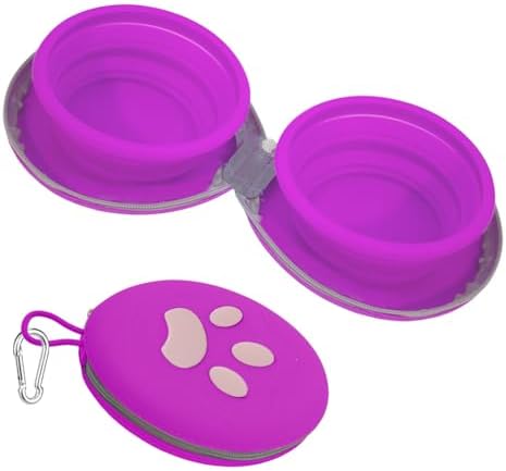 2-in-1 Collapsible Dog Travel Bowl Portable Silicone Carabiner by guardingwhatyouLove