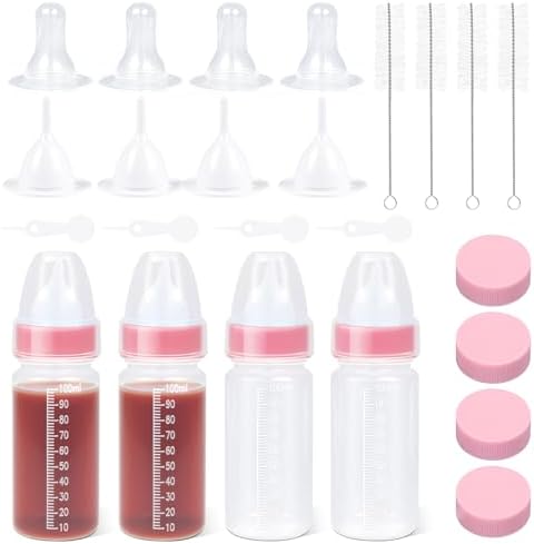 Puppy Kitten Nursing Bottle 3.4oz - Small Animal Feeding Kit with Nipples | Hand Feeding Supplies for Puppies, Kittens, Rabbits, Ferrets & Newborn Pets by UMETASS
