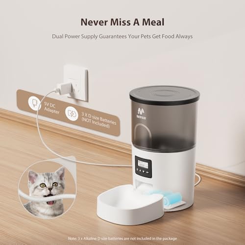 IMIPAW Automatic Cat Feeder and Water Fountain, Timed Dry Food Dispenser, Programmable Portion Control, 1-6 Meals Per Day, Desiccant Bag, Cat Fountains for Drinking with Filter, Small Pets (3L Combo) - Image 3