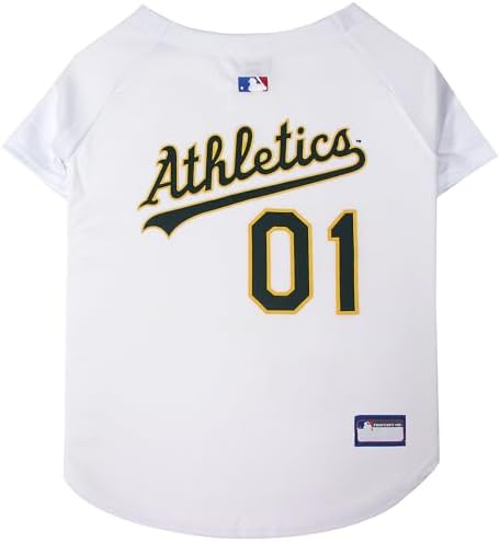 Official MLB Oakland Athletics Pet Jersey for Dogs & Cats, Size Small - Stylish Baseball Jersey for Your Furry Fan- Show Off Team Spirit with The Perfect Fan Apparel Gear for Pet, Dog & Cat by PETSFIRST