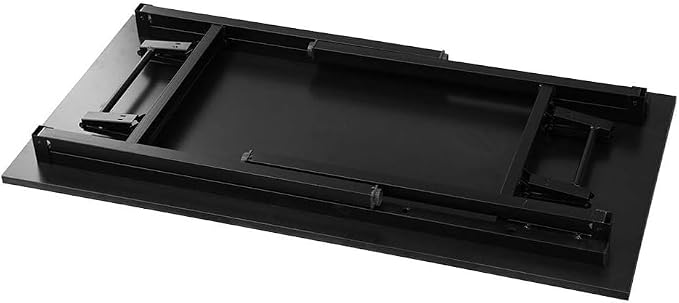 Need Office Computer Desk 47.2x23.6 in Sturdy Folding Laptop Table Black | Black Frame Writing Gaming Work Table/Foldable Home Office Desk/Sewing Table, No Assembly Required - Image 9