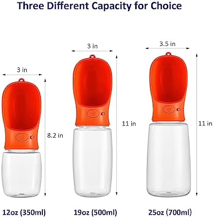 WePet Portable Dog Water Bottle, 12 OZ, Leak Proof Puppy Water Dispenser with Drinking Feeder for Pets Outdoor Walking, Hiking, Travel, Food Grade Plastic - Image 3