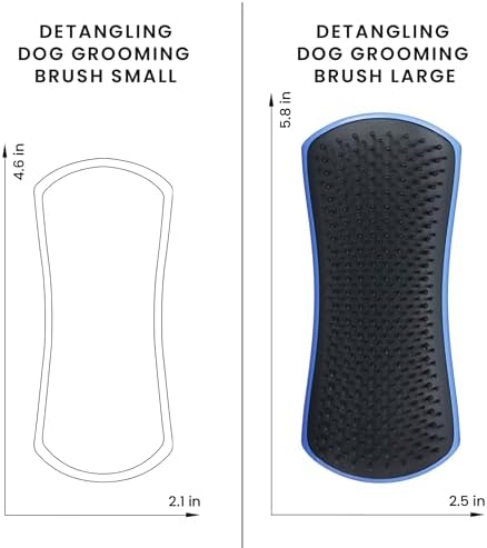 Pet Teezer Detangling Dog Brush for Long Hair Breeds, Large, Blue & Grey - Image 5