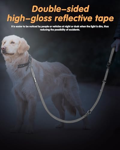 Hands Free Dog Leash, Multifunctional Crossbody Dog Leash (Grey, Large-5.9-9.5ft) - Image 6