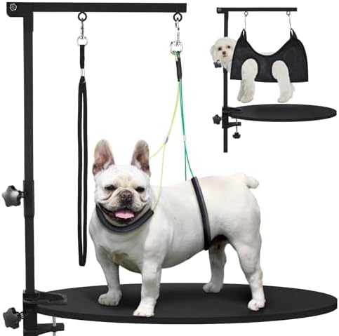 Dog Grooming Table Arm, 35-Inch Adjustable Clamp with Hammock by SUNMCCN