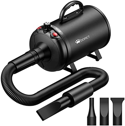 Pet Dryer, 5.2HP/3800W Pet Grooming Dryer with Adjustable Speed and Temperature Control Dog Blow Dryer, Pet Hair Dryer with 3 Nozzle by Home